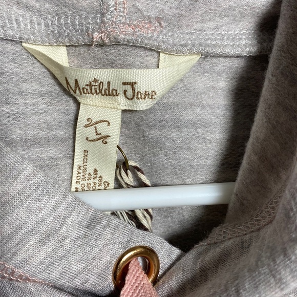 Matilda Jane Gotta Run Tunic Chic Gray Hoodie with Peach Tone Drawstrings Sz 2X - Picture 12 of 17